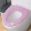 Weicher WC-Sitzbezug mit Griff, rosa, dehnbar, waschbar 6