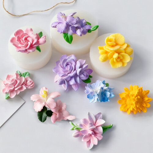 Flexible Silicone Mould For Crystals Flower Decorations-300 2