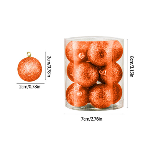 12-Pack Shatterproof Plastic Christmas Ball Ornaments Orange 1
