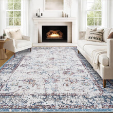 5x7 Vintage Oriental Area Rug in Pearl Velvet