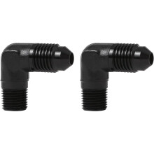 Raccord coudé AN4 vers 1/8" NPT 90, aluminium, lot de 2