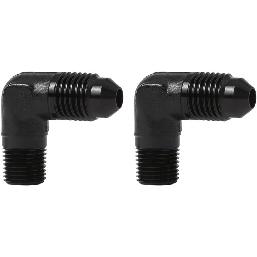 Conector acodado AN4 a 1/8" NPT de 90, aluminio, 2 unidades