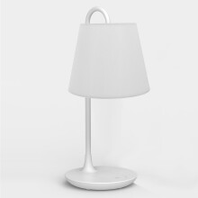 Abat-jour conique en tissu blanc pour lampe de table
