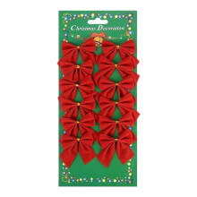 Red Christmas Bows 12pcs 5.5cm Gold Silver Bowknot Ornaments