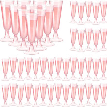 Flûtes à champagne roses en plastique (lot de 40)