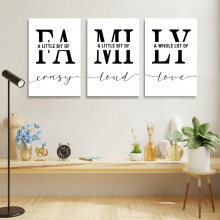 Nástěnný obraz s inspirativním citátem pro rodinu, 12x16 palců