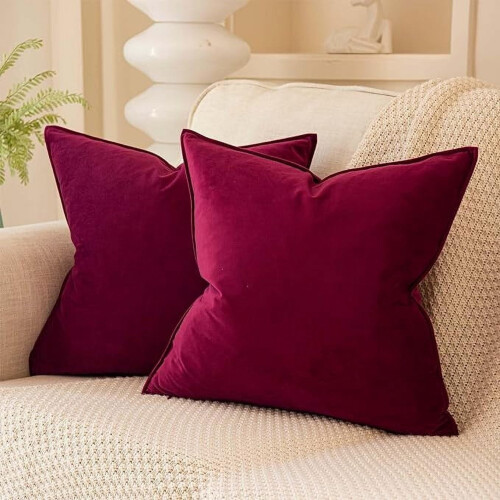 Conjunto de 2 capas de almofada de veludo quadradas de 50x50 cm (20x20 polegadas).
