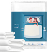 Wegwerp reisbeddengoedset – 4-delig wit non-woven