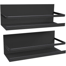 Lot de 2 supports à épices magnétiques pour réfrigérateur, noirs