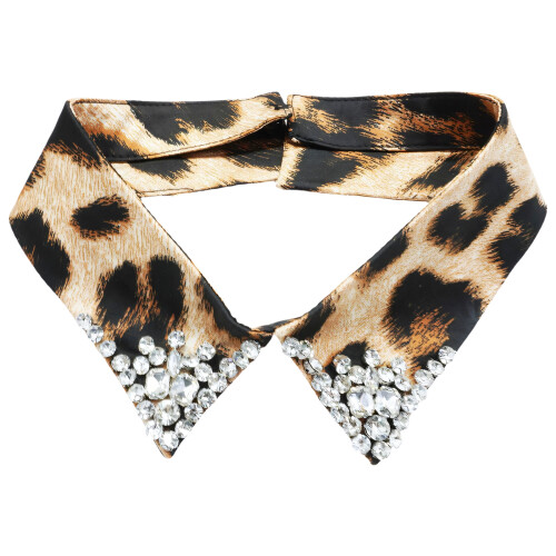 Elegant Leopard Design Faux Collar Practical Polyester-TA