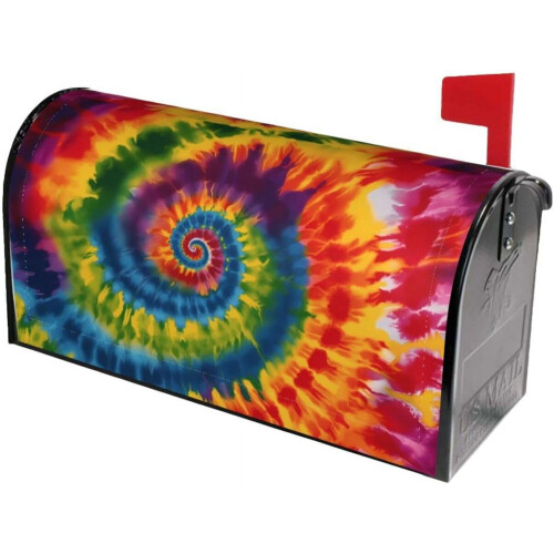 Capa magnética para caixa de correio com estampa tribal tie-dye, 53 x 46 cm (21 x 18 polegadas).
