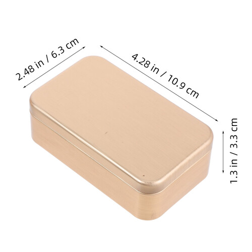 Ensemble de 5 boîtes en fer-blanc doré avec couvercles pour bijoux et petits objets 1