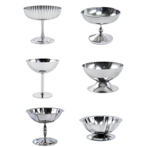 Multifunctional Stainless Steel Puddings Cup Modern Footed-3 1