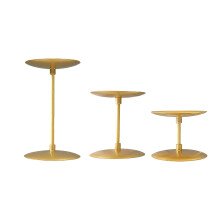 3-teiliges Kerzenständer-Set aus Eisen – Vintage-Gold
