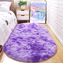 Blødt ovalt tie-dye tæppe 6x1,5 m