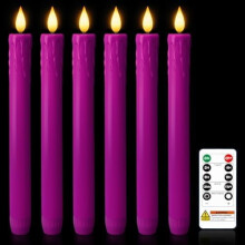 6 db 9,6"-os lila LED-es kúpos gyertya távirányítóval és időzítővel