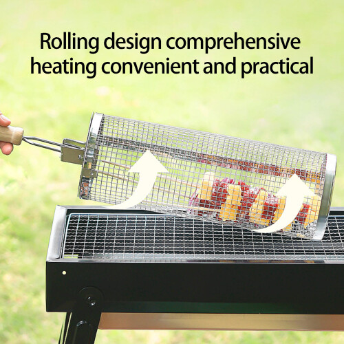 Rotating Grill Basket Nonstick Stainless Steel Nesting-S 2