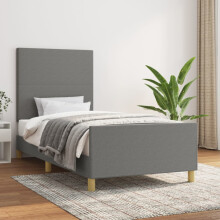 vidaXL sengestel uden madras mørkegrå 90x200 cm betrukket med stof