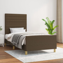 vidaXL sengestel uden madras mørkebrun 90x200 cm stof