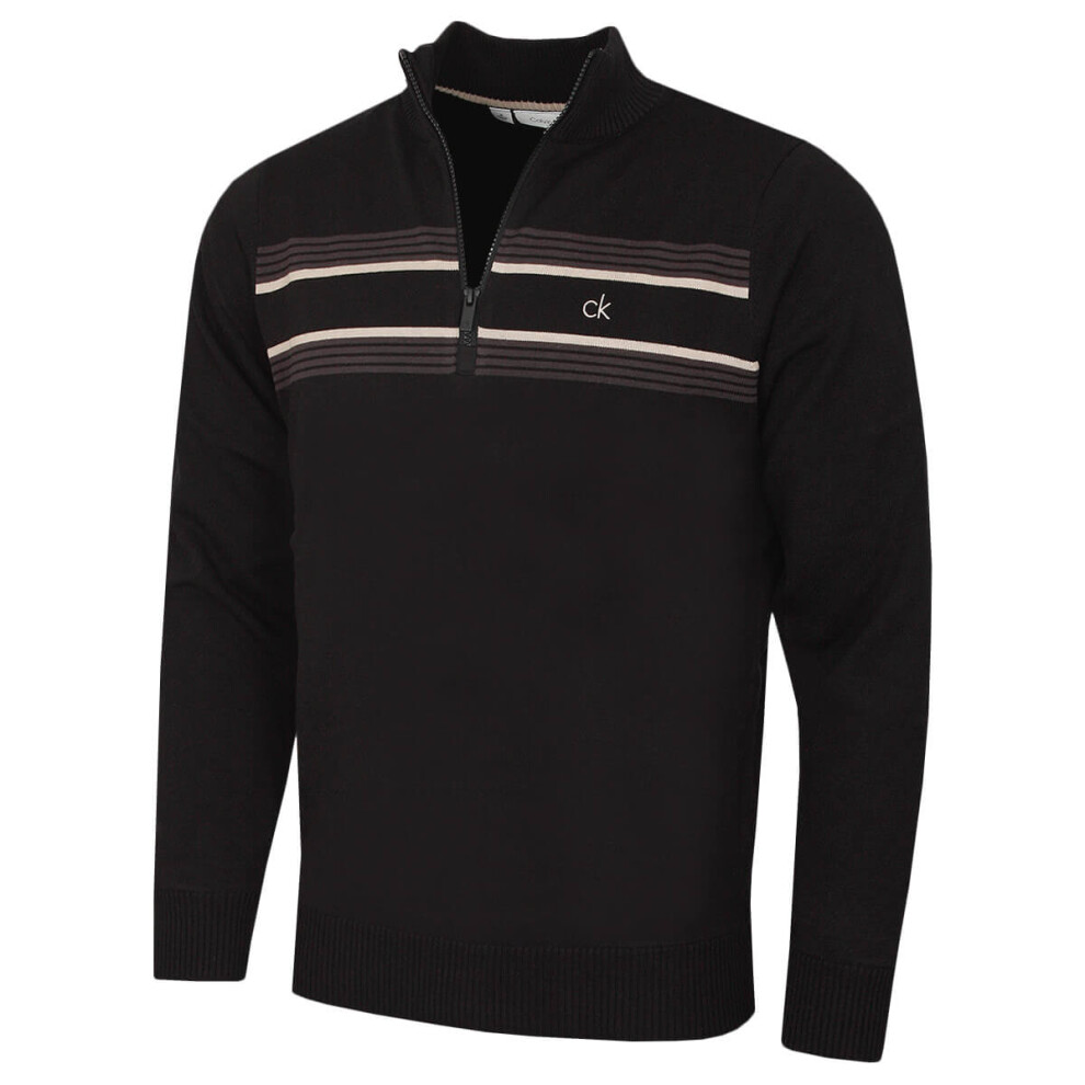 Calvin Klein Men's Black 2026 Stevens Windproof Lined 1/2 Zip Golf Sweater - Image 2