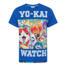 (13-14 Years) Yo Kai Watch Short Sleeved T-Shirt (Boys Blue)