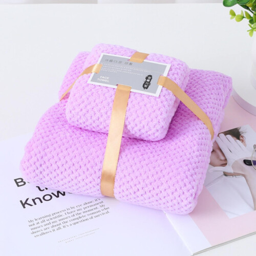 Korallenfleece-Badetuchset, 70 x 140 cm, 2er-Pack 1