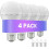 Lot de 4 ampoules LED rechargeables E26/E27 12W 5000K 2