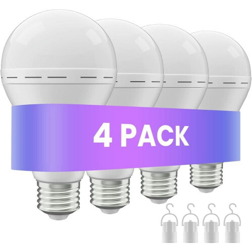 Lot de 4 ampoules LED rechargeables E26/E27 12W 5000K 1