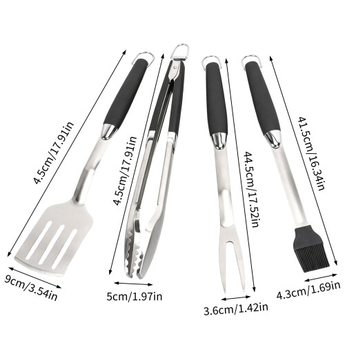Premium Stainless Steel BBQ Grilling Tool Set With Ergonomic 2