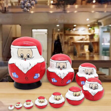 Weihnachtsmann-Holzpuppen-Set – 6-teiliges Weihnachtsset