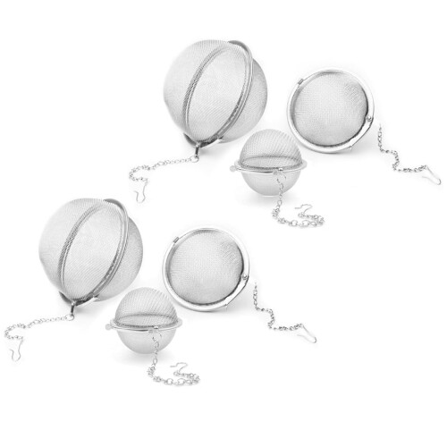 Stainless Steel Tea Ball Infuser Set – 6 pcs, 3 Sizes