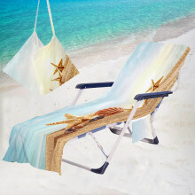 Housse de chaise de plage bohème en microfibre avec poches latérales