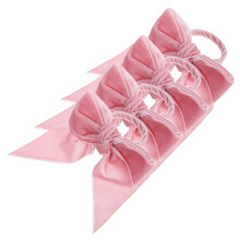 Ronds de serviette roses à nœud papillon – Alliage de zinc, lot de 4