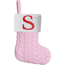 Mini Knit Christmas Stocking with Initial Embroidery