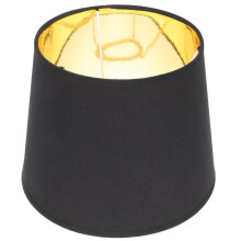 Abat-jour cylindrique en tissu noir pour lampadaire ou lampe de table