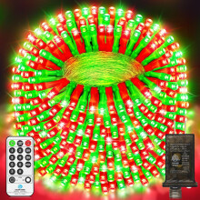 Luzes de Natal externas com 500 LEDs e 60 metros de fio de PVC transparente.