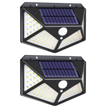Solarbetriebene Außenwandleuchte, 100 LEDs, 270 Weitwinkel, IP65