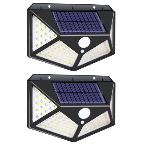 Solarbetriebene Außenwandleuchte, 100 LEDs, 270 Weitwinkel, IP65