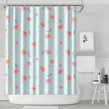 Blomsterprintet bruseforhæng 180 cm x 213 cm, vandtæt polyester