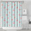 Blomsterprintet bruseforhæng 180 cm x 213 cm, vandtæt polyester 1