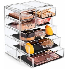 Organisateur de maquillage transparent en acrylique Ă 6 tiroirs