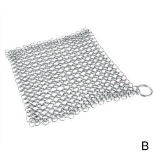Éponge à récurer en cotte de mailles d'acier pour casseroles et ustensiles de cuisine, 10 x 10 cm