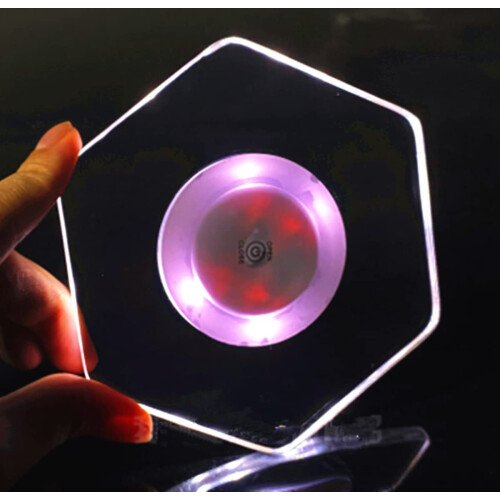 Ακρυλικά σουβέρ ποτών LED 10cm Λευκά/Χρωματιστά