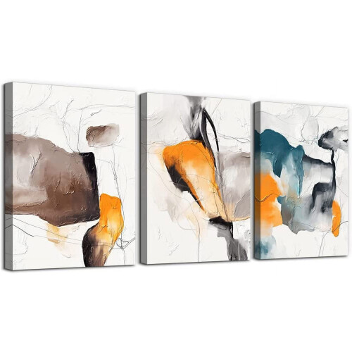 Ensemble de 3 tableaux abstraits sur toile 12x16 pouces