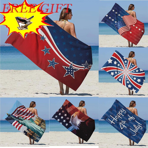 Patriottisch microvezel strandhanddoek 70x140cm