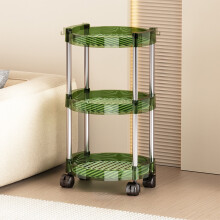 Chariot de rangement roulant Ă 3 niveaux en plastique vert