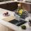 Grey Plastic Sink-Side Storage Rack with Drainage 5