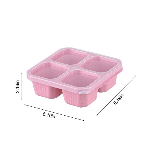 Bento-Box mit 4 Fächern – Weizenstroh, mikrowellengeeignet 1