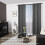 Grey Blackout Curtains with Silver Wave Print, 42x84", 2 4