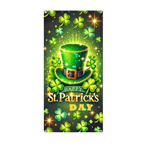 Lodret dørbanner til St. Patricks dag – Grøn udendørs 1